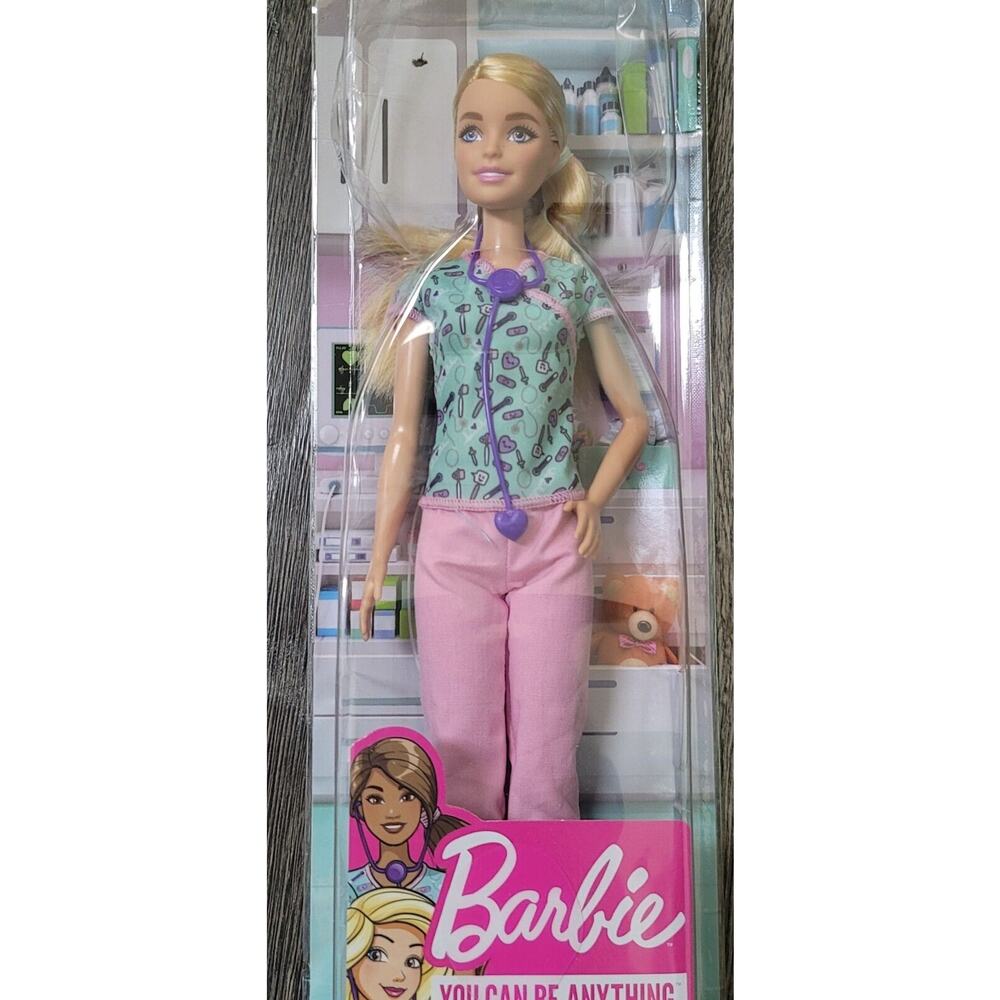 NEW BARBIE MATTEL YOU CAN BE ANYTHING NURSE CAREER DOLL WITH STETHOSCOPE 12" - Picture 4 of 7
